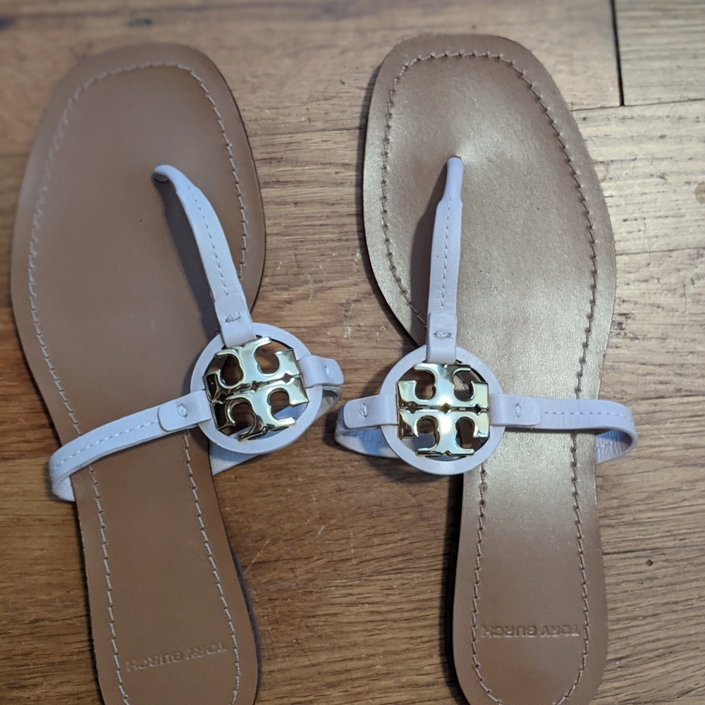 Tory Burch leather mini Miller sandals (blush)